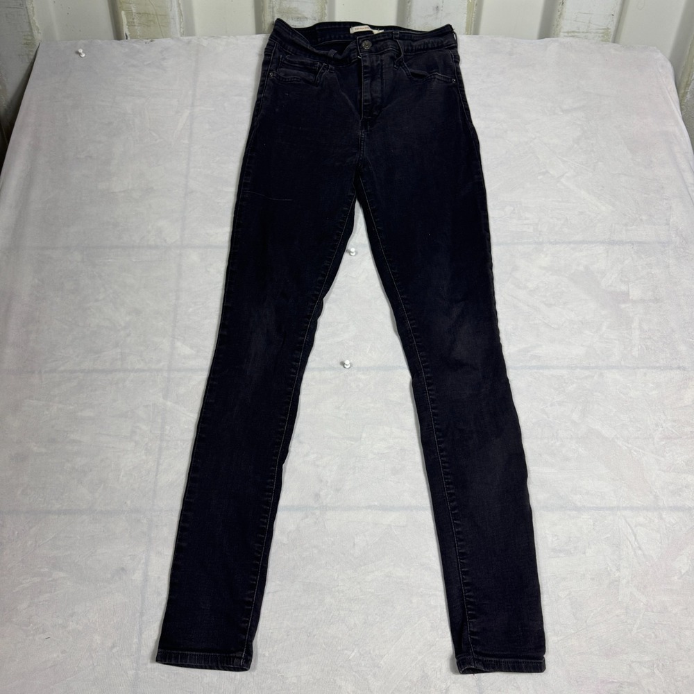 Levi's 721 Womens Skinny Jeans Black Denim High Rise Dark Wash 5-Pocket Size 28
